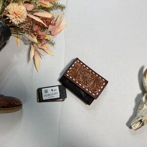 American Darling Floral Embossed Wallet - Brown and Black
